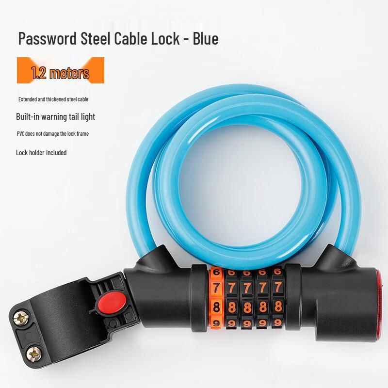 Lishi 5-Digit Password Bicycle Lock with Taillight
