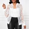Lace Short Coat For Women Spring And Summer Thin Zipper Cardigan Long-sleeved Slim Fashion Versatile Solid Color Top