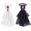 Ruffled Lace Jabot Collar Detachable Costume Collar Jabot Necktie Fancy Dress Parties