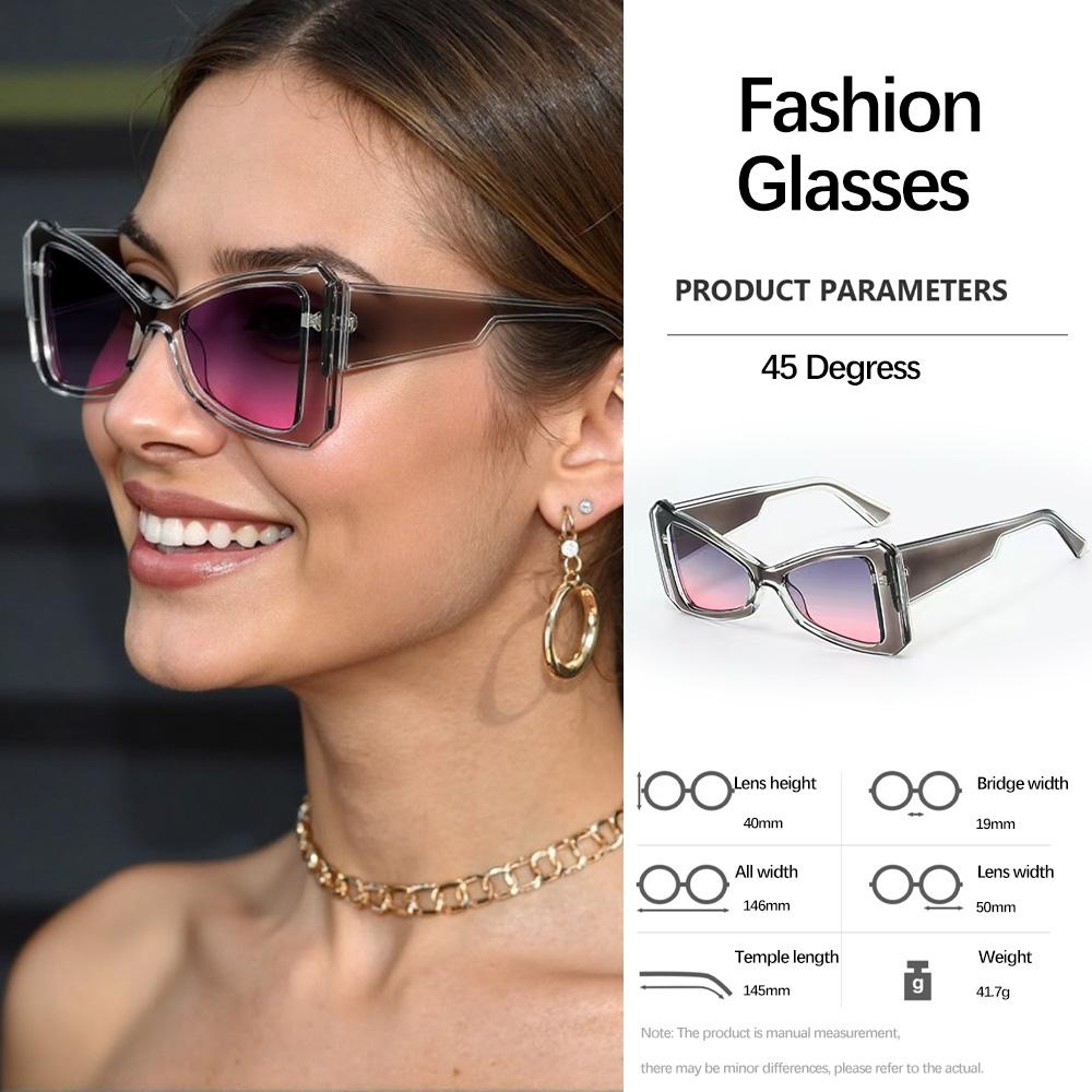 Women Geometric Sunglasses Angular Borders Modern Artistic Fashionable Novelty Glasses Stylish Accessory