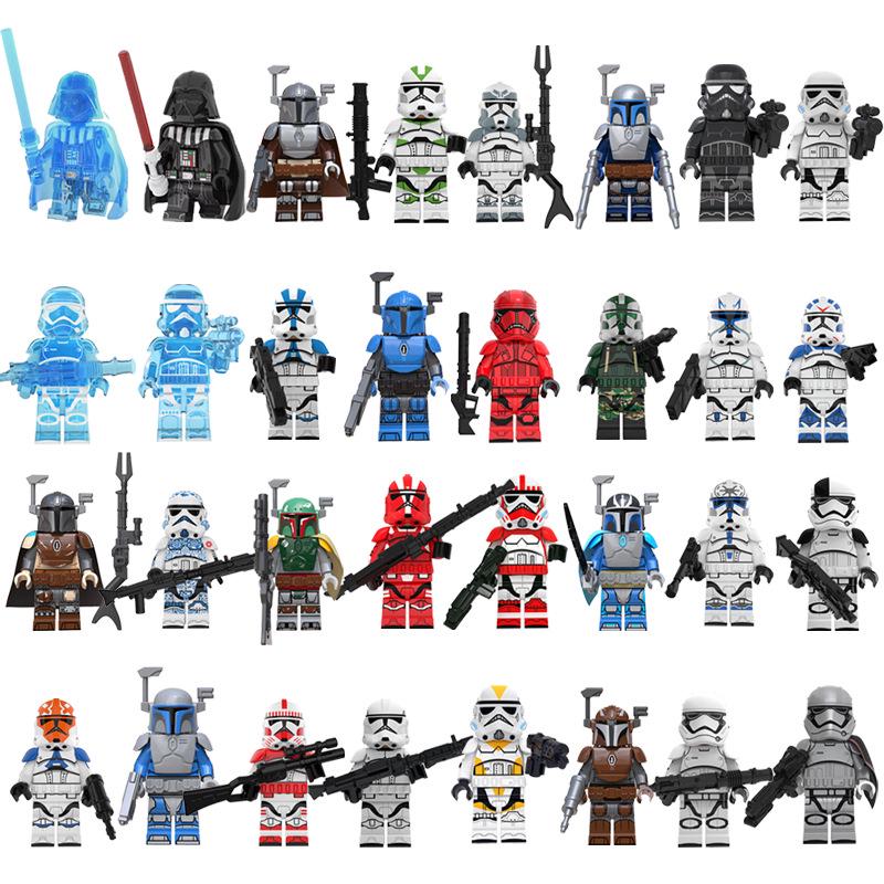 Exclusive Star Wars Building Block Minifigures: Darth Vader, Stormtrooper, Clone Trooper Legion - 32 Model Set