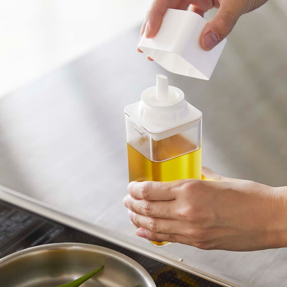 Yamazaki Jitsugyo 5718 Magnetic Seasoning Bottle, White, Approx. W5.5XD5.7XH17.2cm, Sealed, Easy To Open/Close, Can Be Disassembled and Washed