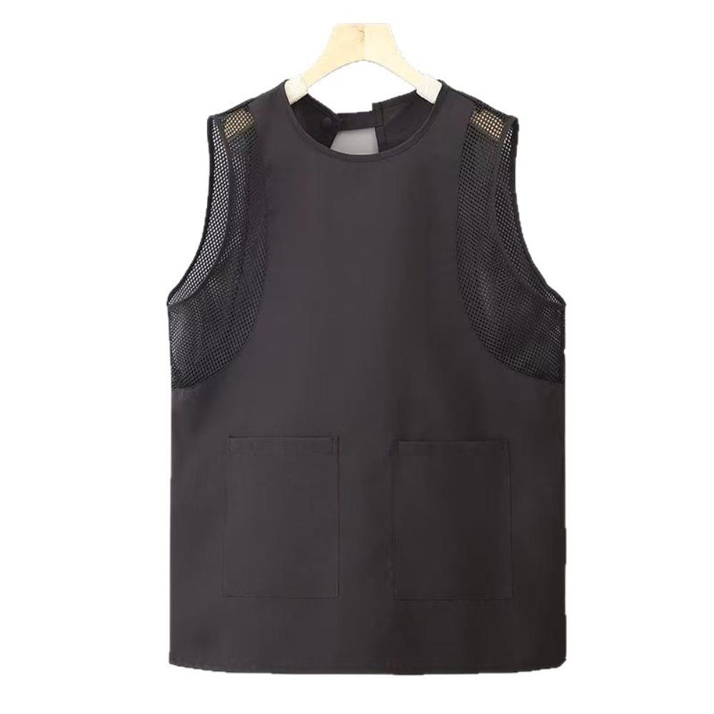 

Oil-proof Waterproof Apron Trendy Style Baking Apron Durable Sleeveless Apron Kitchen Use чёрный