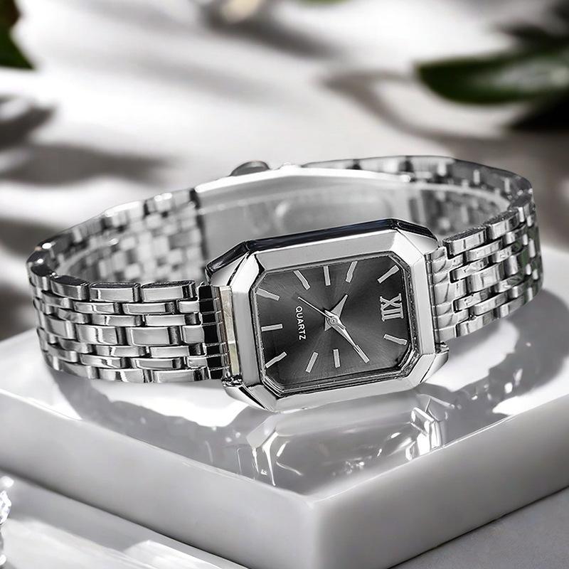 Chain Type Square Watch, Schoolgirl Style, Niche, Retro, Simple, Light Luxury, High-End Sense Steel Strap Watch, Ladies