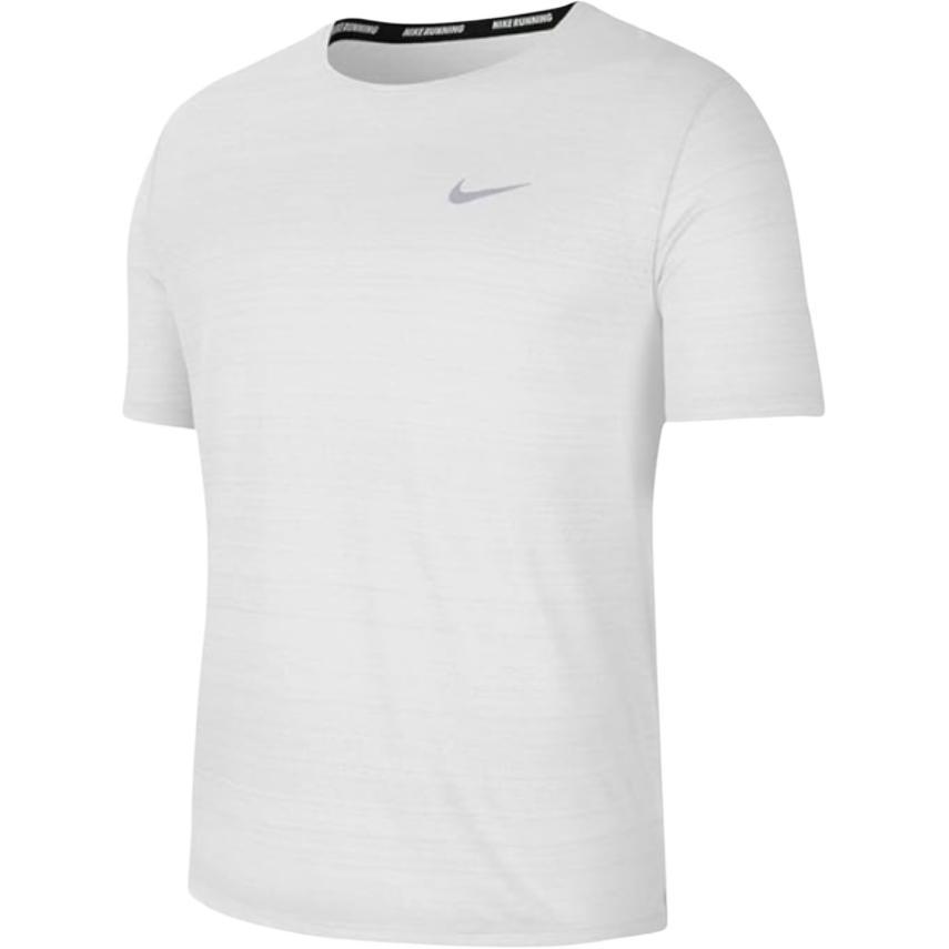 Men s Nike Dri-fit Miler Solid Color Logo Luminous Crew Neck Running Short Sleeve Light Bone T-Shirt CU5993-072 XL