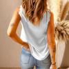 Women's V Neck Sleeveless Tank Top Loose Lace Trim Solid Color Casual Camisole