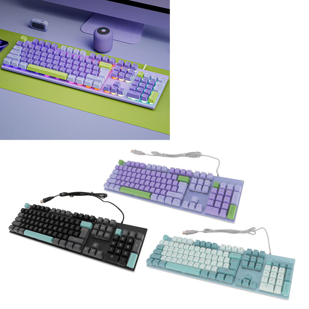 Wired Gaming Keyboard Large Print Metal Panel USB Lighted Keyboard with Backlit for Computer Laptop