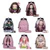 Demon Slayer Anime Cartoon Backpack Set For Students Durable Breathable And Lightweight