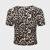 2020 Summer V-neck Slim Fit Leopard & Snake Print Crop Top T-shirt for Women