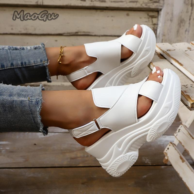 Fashion New Summer Fashion Comfortable Round-toe Wedge Light Roman Sandals Non-slip Thick-soled Platform Sandals for Women Sandalias