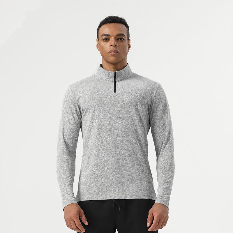 Men's Moisture-Wicking Half-Zip Long-Sleeve Henley for Hiking, Fitness, and Running