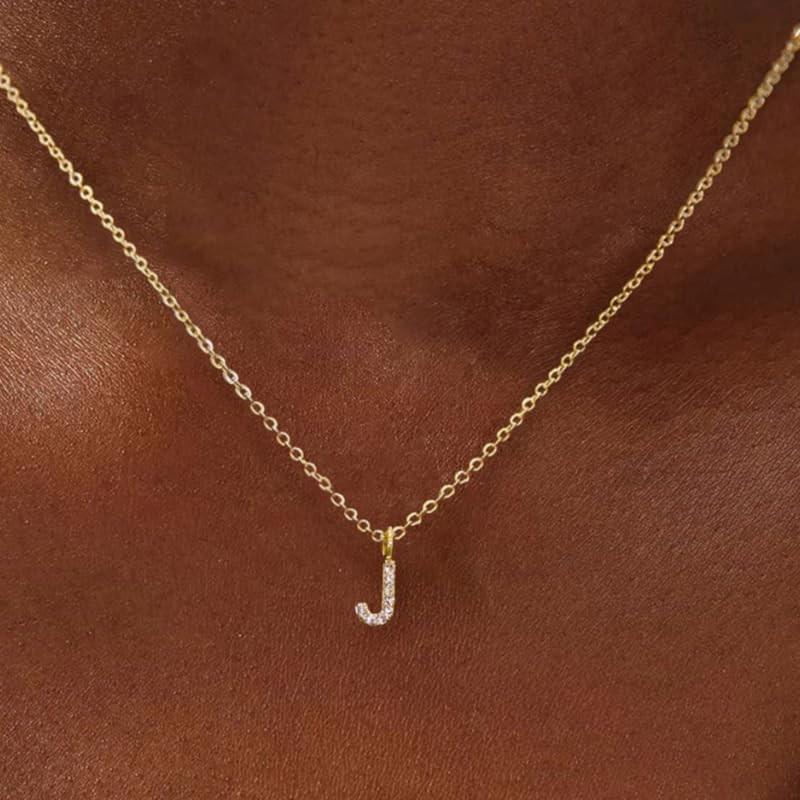 14k Gold-Plated Rhinestone Letter Necklace - Personalized Clavicle Chain Fashion Gift