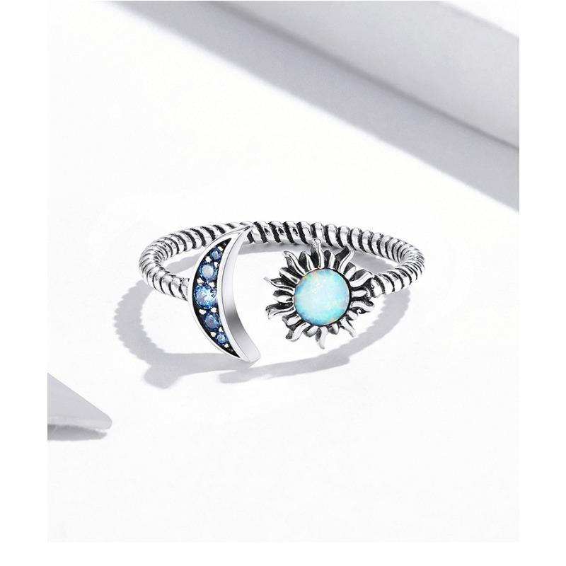 

Корейская версия Модное оригинальное кольцо с опалом в виде солнца, луны и звезд, Японский нишевый дизайн, Женское кольцо, Ювелирное изделие