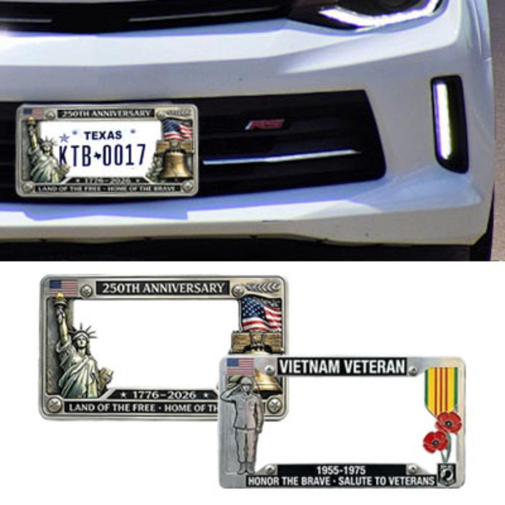 12×6 Inch 250th Anniversary Commemorative License Plate Frame - Meaningful Metal Alloy Decorative Gift For Personal Collection License Plate Covers
