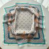 Fashion Print Square Scarf For Women Elegant Ladies Hijab Neckerchief Luxury Shawl For Travel Soft Stain Imitation Silk Scarves