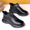 Fashion Fashion Cow Leather Velvet Warm Platform Sneakers for Men Autumn Winter Soft-soled Casual New Designer Ankle Boots Shoes Male