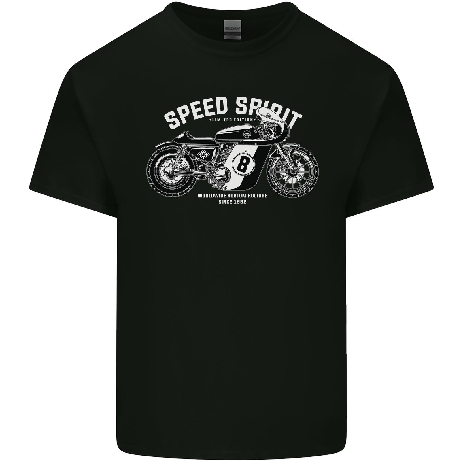 Мужская легкая хлопковая футболка Kustom Kulture Cafe Racer Biker Motorbike S разноцветный