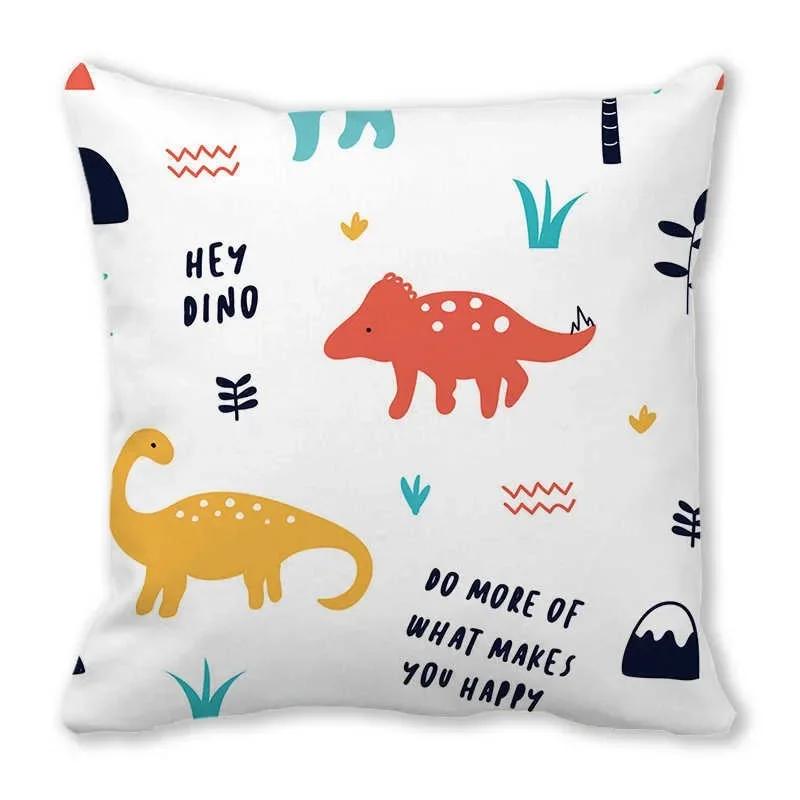 Office Sofa Car Cushion Cover Luxury Home Decoration Pillow Cover Cute Cartoon Little Dinosaur Animal Pattern