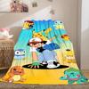 Pokemon Anime Print Blanket Warm Comfortable Flannel Cover For Bedrooms, Sofas, Beds, Chairs  LXR125