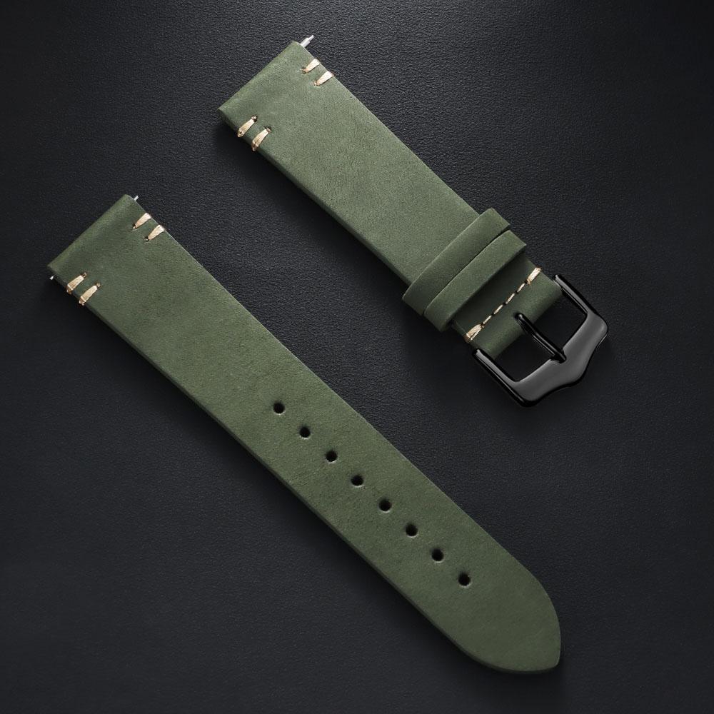 20mm 22mm Quick Release Vintage Matte Soft Suede Leather Strap Brown Watch Bands Calfskin Bracelet Women Men Watch Accessories