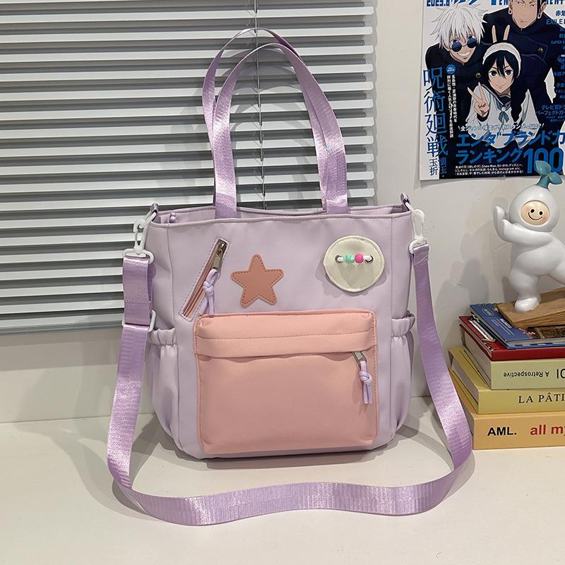 Japanese new cute student tote bag crossbody high school student large-capacity leisure class bag