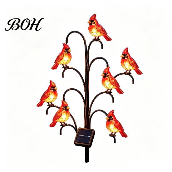 Metal Home And Garden Art Solar Bird Light, Decorative Outdoor Yard Stake Decor for Balcony Weather Resistant Statue Light Lawn Patio Pathway Backyard