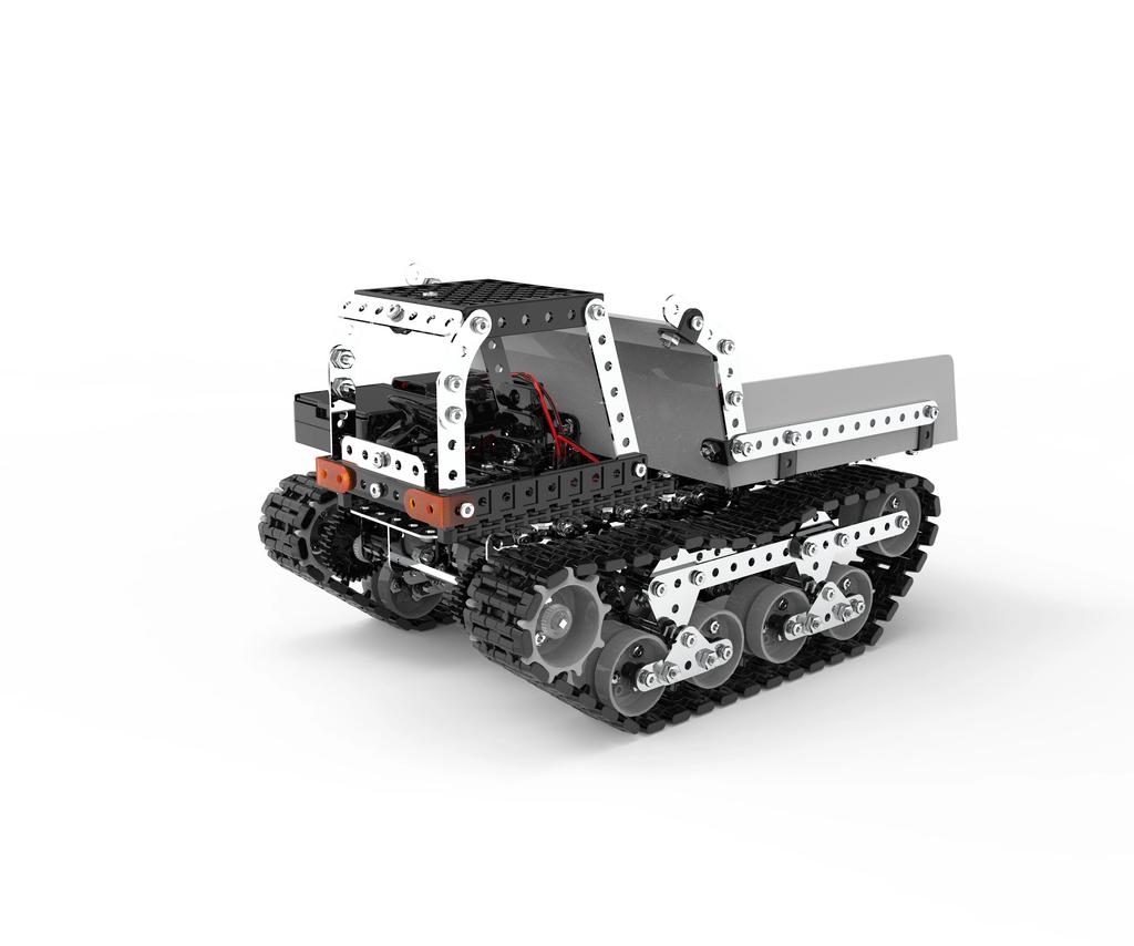 DIY Stainless Steel Assembled SW (RC) 007 Tracked Remote Control Dump Truck 2.4G 10 Channels Puzzle Creating Block Toysets for Kid