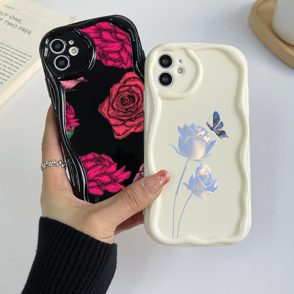 LZ16 flower Clear Soft Wave ტელეფონის ქეისები Xiaomi 11 Lite Redmi Note 13 12 8 Pro 9 12C A3 Infinix Smart 8 Tecno Protection უკანა ყდა