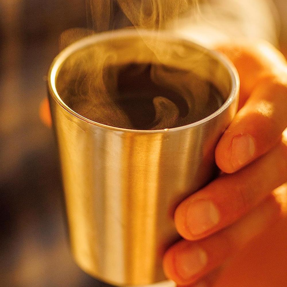 3 Pezzi Acciaio Inossidabile 304 Tazza Attrezzatura da Escursionismo Esterna Tazza Impilabile Tazze da Campeggio Tazze in Metallo Set Tazza da Viaggio per Caffè Bicchieri Portatili