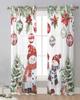 Snowman Deer Christmas Tree Ball Poinsettia Sheer Curtains Living Room Decoration Window Curtains Kitchen Tulle Voile Curtains