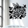 1pc Bee and Rose Metal Wall Art, Weather Resistant Iron Sculpture for Garden Patio Fence, Valentine Wedding Outdoor Decor