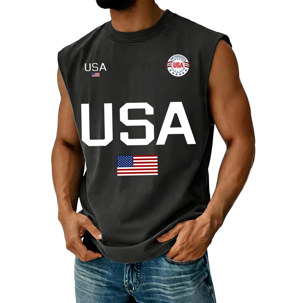 Men's Casual Independence Day Printed Tank Top