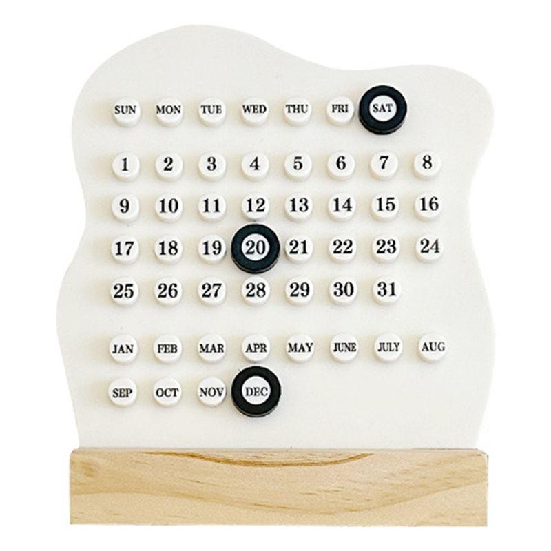 

Manual Desk Calendar Creative Adjustable Week-Month-Date Display Desktop Ornament Home Activity Decor Room Decoration