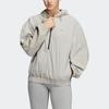 Adidas Originals Solid Color Half-Zip Sports Jacket Women Jackets Gray HE6596