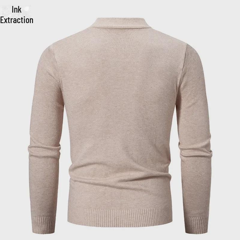 2024 Men's Large Slim Knit Half Turtleneck Sweaters for Autumn & Winter