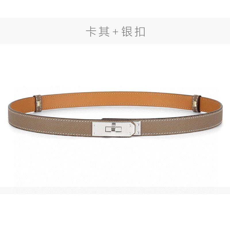High-End H Belt Women's Double-Sided Head Layer Cowhide All-Match Women's Thin Belt 1.8cm Wide Pant Belt