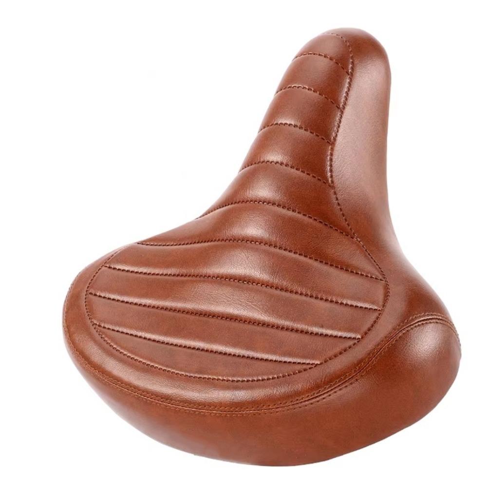 MTB Spring Bicycle Seat Cushion Leather Retro Mountain Bike Seat Bicycle Saddle  Replacement