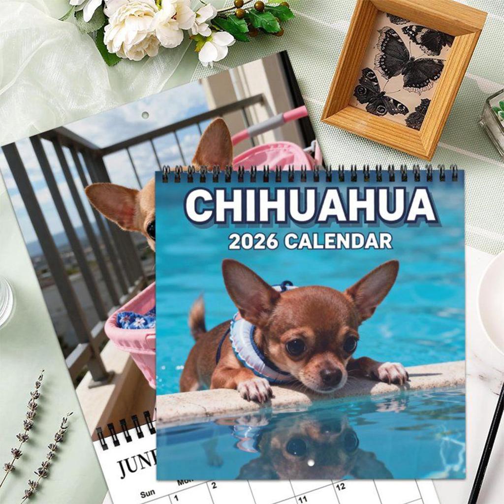 2026 Dog-Themed Wall Calendar January to December Family Planner for Home Bedroom School, Office Desk Calendar for Work