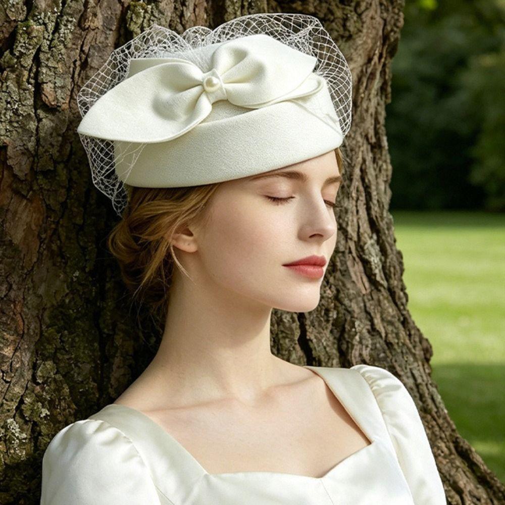 Breathable Wool Jazz Hat Warm Woolen British Style Hat Fashion Felted Wool Hat Evening Cocktail