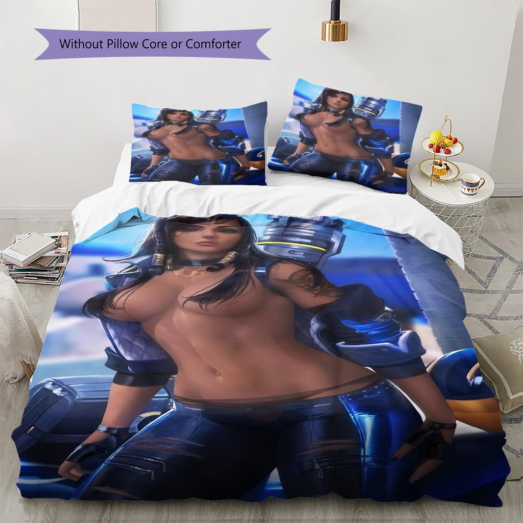 Set Copripiumino Trapuntato con Motivo Anime Federe Decorazione Casa Regalo di Compleanno (1 * copripiumino + 2 * federa, senza nucleo)