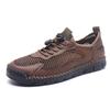 2025 mesh men's shoes 2025 summer breathable leather mesh men's casual shoes hollow mesh shoes
