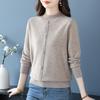 Petite Women's Autumn Winter Pure Wool Knit Sweater - Half-High Neck Base Layer for Middle-aged Moms