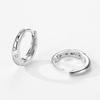 Ailmay New Arrival 925 Sterling Silver Unique Fashion Geometric Design Zircon Hoop Earrings for Women Korean Style Fine Jewelry