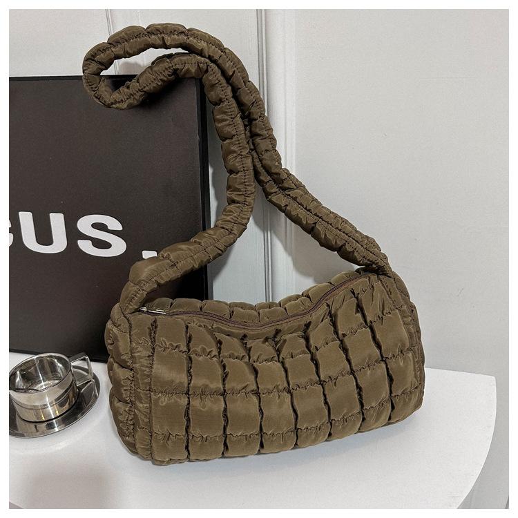 

Dopamine Корейская версия плиссированная сумка-облако мягкая модная повседневная сумка для пельменей большой емкости нишевый дизайн сумка для подмышек темно-коричневого