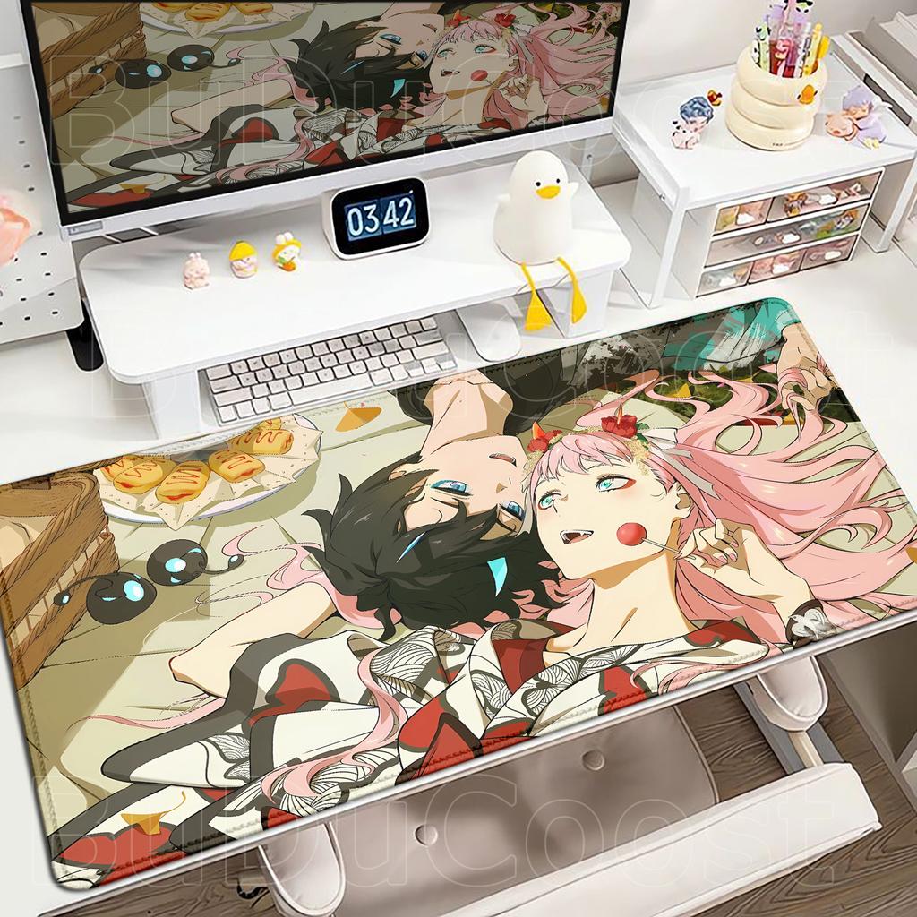 XXL HD Print Keyboard Pad Large Size Anime Mouse Pads Darling in The FranXX 02 Gaming Table Pad 400x900mm Big Desk Mats Zero Two