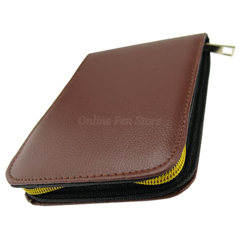 Professioneller brauner 12 Stifte Leder Stiftehalter & Tasche Füllfederhalter Kugelschreiber Stifteetui Schreibwaren Schreibwerkzeug Geschenk