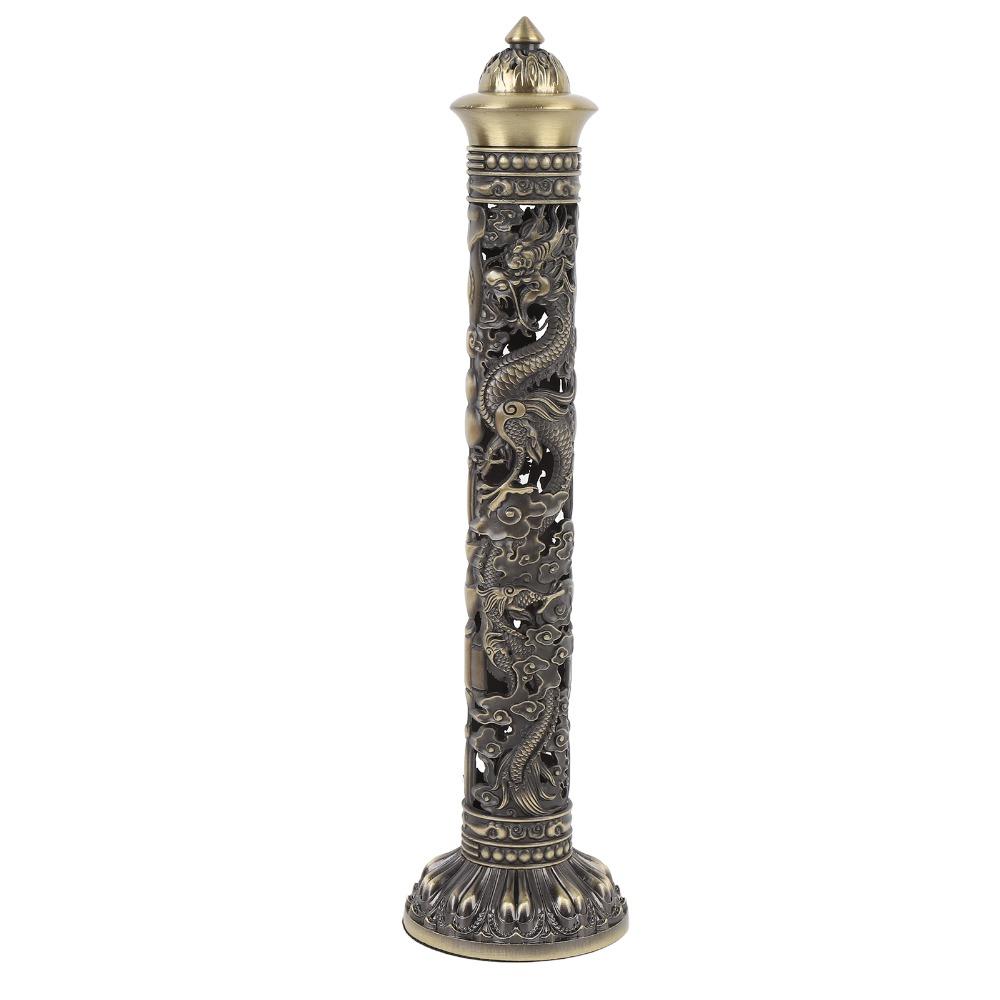 1 Stück Bronze Farbe Drache Phönix Räucherhalter Vertikales Design Messing Räucherturm Heimdeko