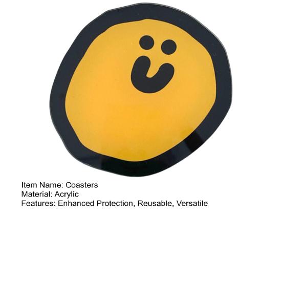 Cartoon Acrylic Coasters Heat-resistant Cup Mats for Coffee Drinks Reusable Placemats for Home Kitchen Bar Restaurant Anti-slip Bowl Pad