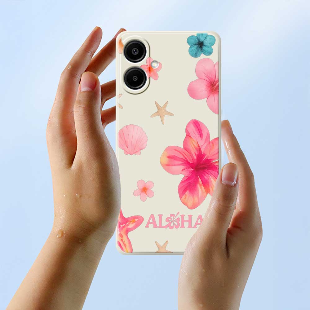For Samsung Galaxy A07 4G Case Shell Flower Pattern Printing Straight Edge TPU Phone Back Cover