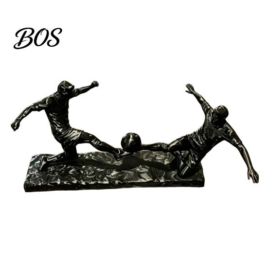 Soccer Desktop Decoration Player Statue, 3D Printed 2 Men Playing Figurine, Sports Football Figurine Collectible Table Sculpture for Home, Office
